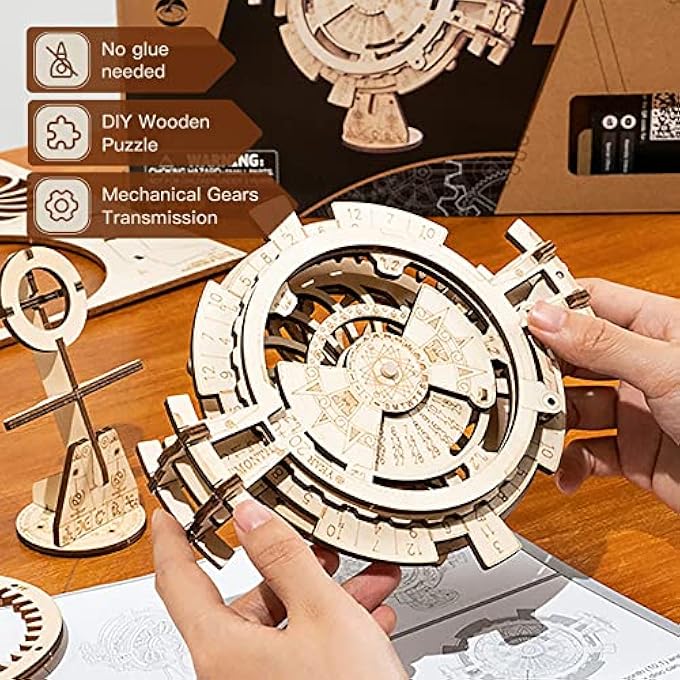 3D DIY WOODEN PERPETUAL CALENDAR PUZZLE UNIQUE MODEL KITS TO BUILD MECHANICAL ENGINEERING KITS GREAT GIFT FOR ADULTS AND CHILDREN - Image 2